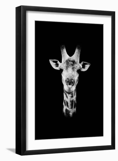 Safari Profile Collection - Portrait of Giraffe Black Edition II-Philippe Hugonnard-Framed Photographic Print