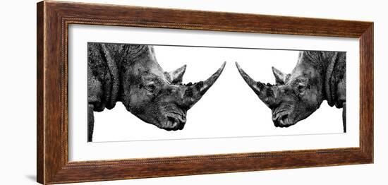 Safari Profile Collection - Rhinos Face to Face White Edition II-Philippe Hugonnard-Framed Photographic Print