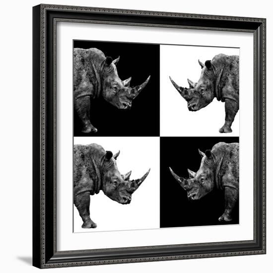 Safari Profile Collection - Rhinos II-Philippe Hugonnard-Framed Photographic Print