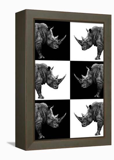 Safari Profile Collection - Rhinos-Philippe Hugonnard-Framed Premier Image Canvas