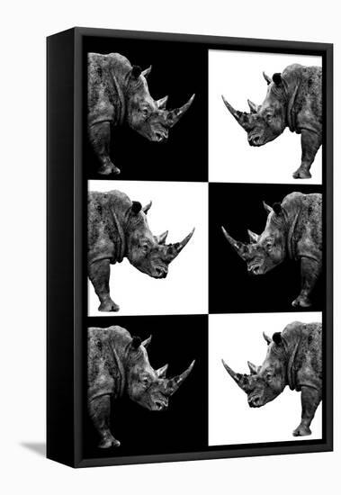 Safari Profile Collection - Rhinos-Philippe Hugonnard-Framed Premier Image Canvas