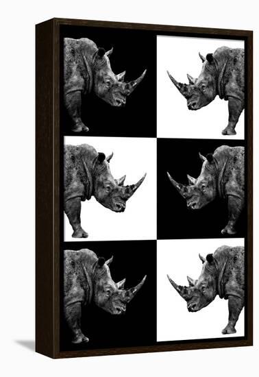 Safari Profile Collection - Rhinos-Philippe Hugonnard-Framed Premier Image Canvas