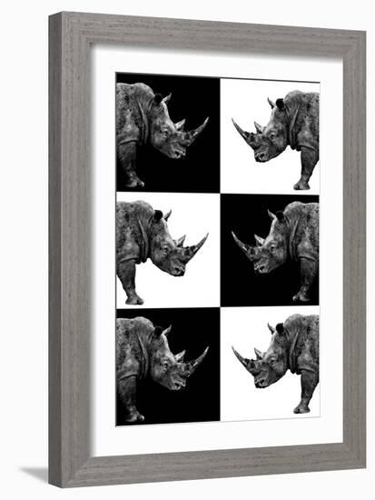 Safari Profile Collection - Rhinos-Philippe Hugonnard-Framed Photographic Print