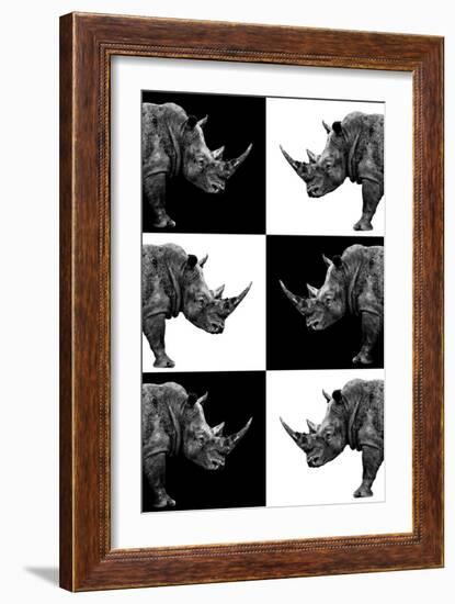 Safari Profile Collection - Rhinos-Philippe Hugonnard-Framed Photographic Print