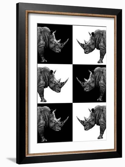 Safari Profile Collection - Rhinos-Philippe Hugonnard-Framed Photographic Print