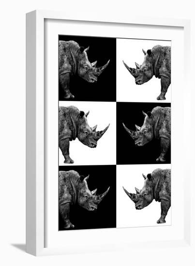 Safari Profile Collection - Rhinos-Philippe Hugonnard-Framed Photographic Print