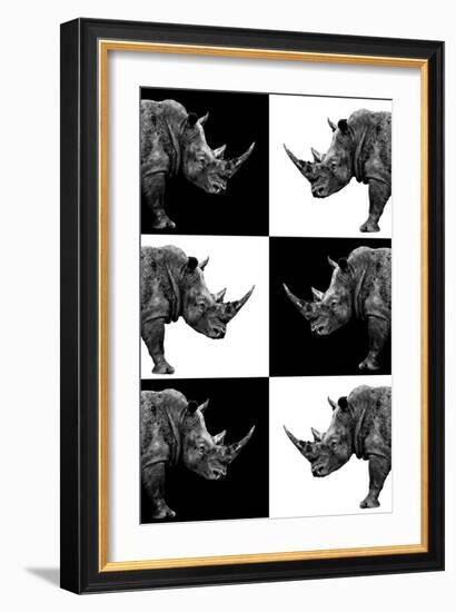 Safari Profile Collection - Rhinos-Philippe Hugonnard-Framed Photographic Print
