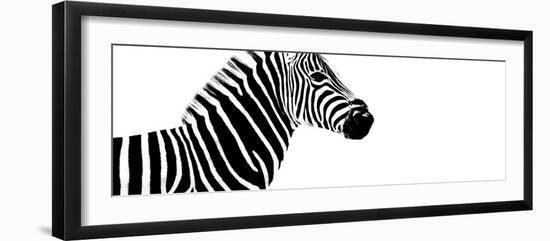 Safari Profile Collection - Zebra White Edition IV-Philippe Hugonnard-Framed Photographic Print