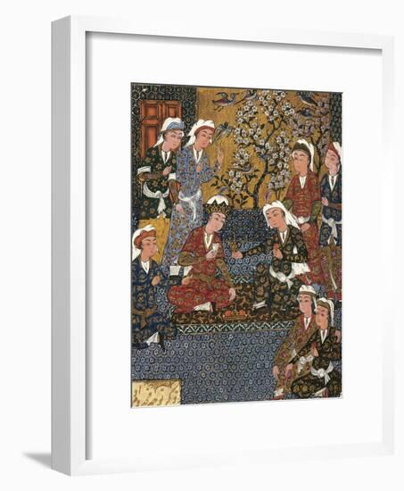 Safavid Persian Prince at Court, Miniature from a Persian Manuscript, 1650-null-Framed Giclee Print