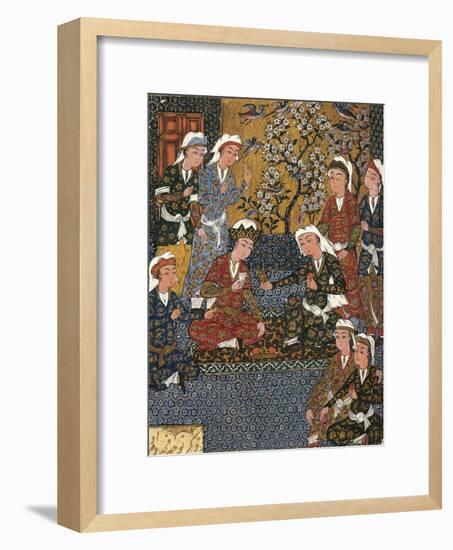 Safavid Persian Prince at Court, Miniature from a Persian Manuscript, 1650-null-Framed Giclee Print