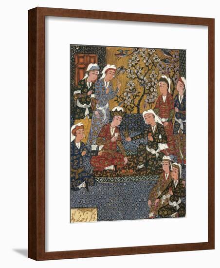Safavid Persian Prince at Court, Miniature from a Persian Manuscript, 1650-null-Framed Giclee Print