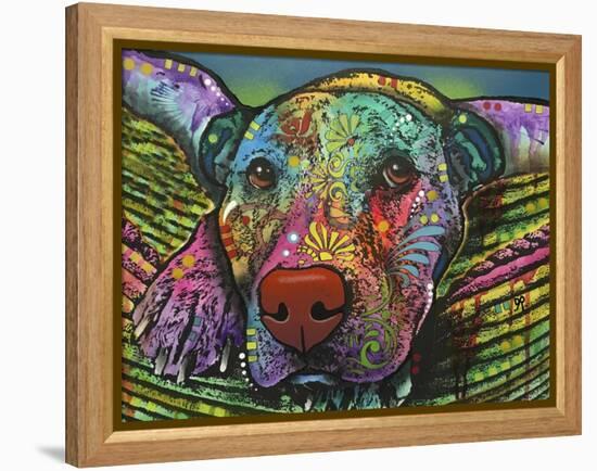 Safe and Sound, Dogs, Animals, Pets, Laying in bed, Stencils, Pop Art-Russo Dean-Framed Premier Image Canvas