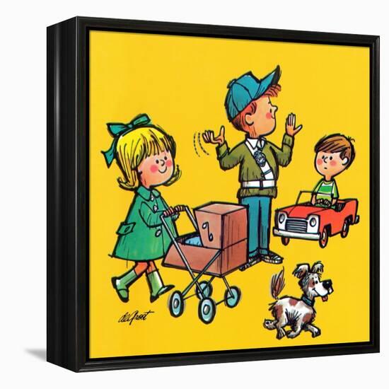 Safe Crossing - Jack & Jill-Lee de Groot-Framed Premier Image Canvas