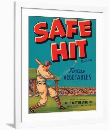 Safe Hit Brand Texas Vegetables--Framed Art Print