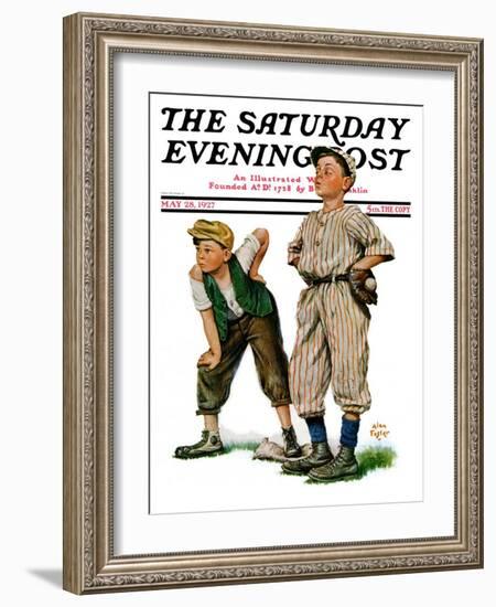 "Safe on Base," Saturday Evening Post Cover, May 28, 1927-Alan Foster-Framed Giclee Print