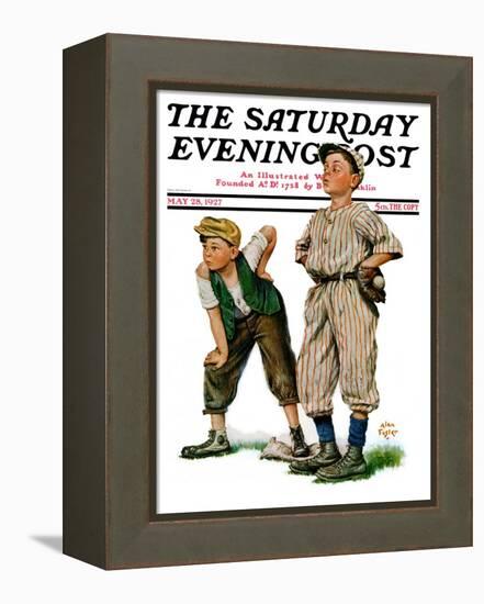 "Safe on Base," Saturday Evening Post Cover, May 28, 1927-Alan Foster-Framed Premier Image Canvas