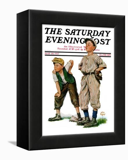 "Safe on Base," Saturday Evening Post Cover, May 28, 1927-Alan Foster-Framed Premier Image Canvas