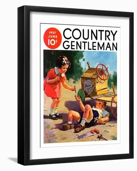 "Safety First," Country Gentleman Cover, June 1, 1937-Henry Hintermeister-Framed Giclee Print