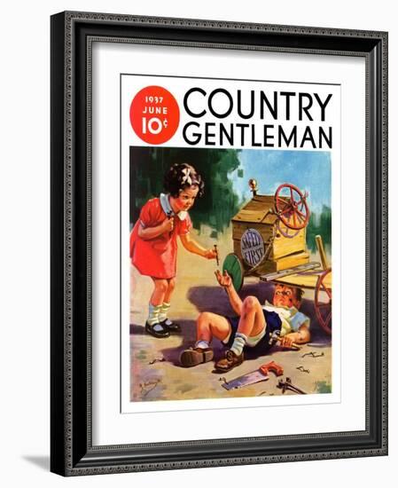 "Safety First," Country Gentleman Cover, June 1, 1937-Henry Hintermeister-Framed Giclee Print