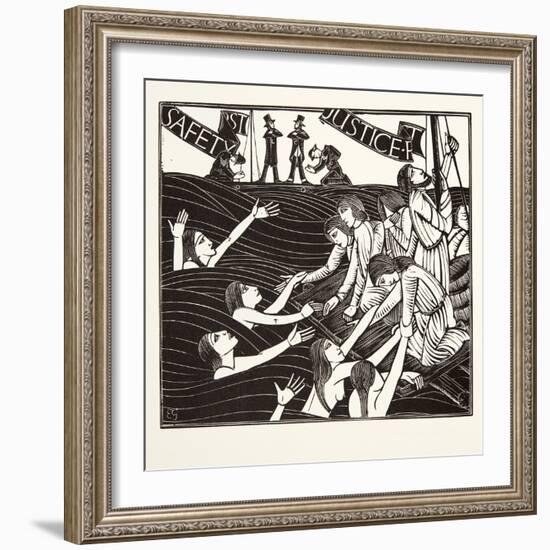 Safety First, from 'The Labour of Women', 1924-Eric Gill-Framed Giclee Print