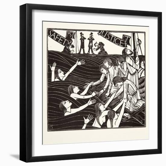 Safety First, from 'The Labour of Women', 1924-Eric Gill-Framed Giclee Print