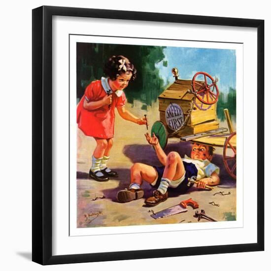 "Safety First,"June 1, 1937-Henry Hintermeister-Framed Giclee Print