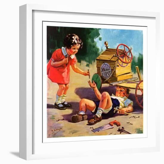 "Safety First,"June 1, 1937-Henry Hintermeister-Framed Giclee Print