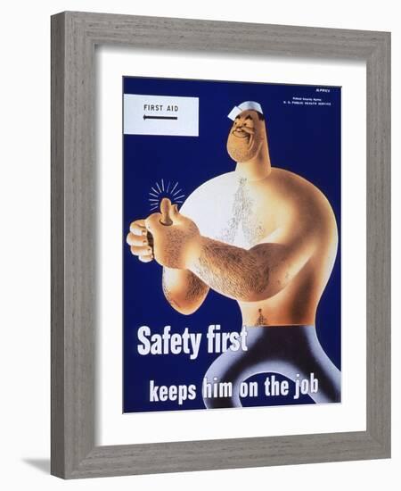 Safety First Keeps Him on the Job-null-Framed Giclee Print