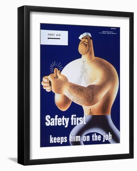 Safety First Keeps Him on the Job-null-Framed Giclee Print