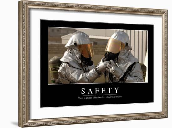 Safety: Inspirational Quote and Motivational Poster-null-Framed Photographic Print