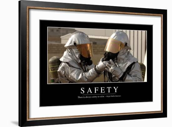 Safety: Inspirational Quote and Motivational Poster-null-Framed Photographic Print