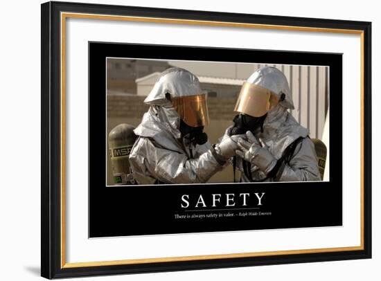 Safety: Inspirational Quote and Motivational Poster-null-Framed Photographic Print