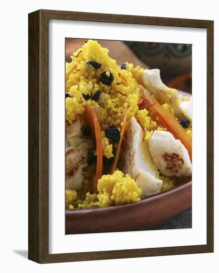 Saffron Couscous with Fish, Carrots and Raisins (N. Africa)-null-Framed Photographic Print