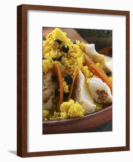 Saffron Couscous with Fish, Carrots and Raisins (N. Africa)-null-Framed Photographic Print