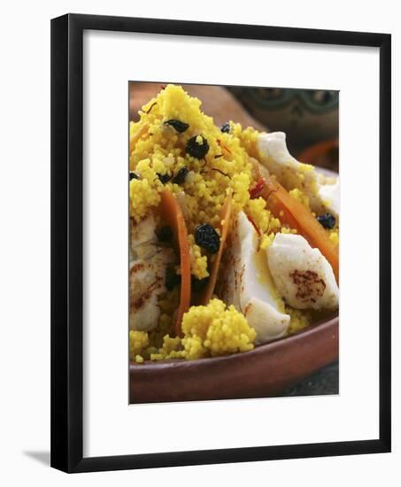 Saffron Couscous with Fish, Carrots and Raisins (N. Africa)-null-Framed Photographic Print