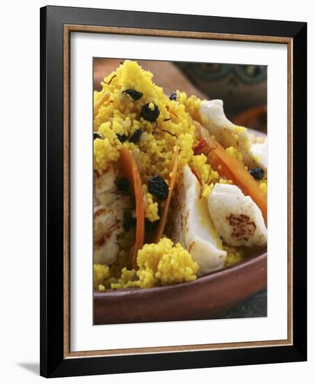 Saffron Couscous with Fish, Carrots and Raisins (N. Africa)-null-Framed Photographic Print