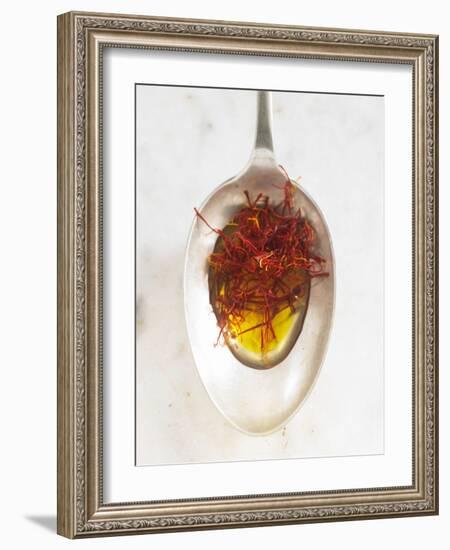 Saffron Threads in Oil on a Spoon-Nikolai Buroh-Framed Photographic Print