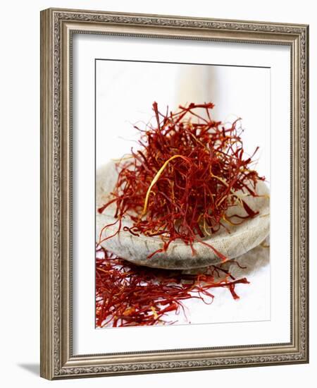 Saffron Threads on a Wooden Spoon-Frank Tschakert-Framed Photographic Print