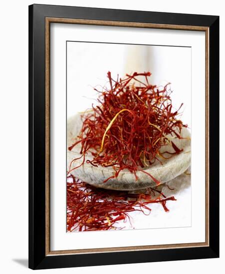 Saffron Threads on a Wooden Spoon-Frank Tschakert-Framed Photographic Print