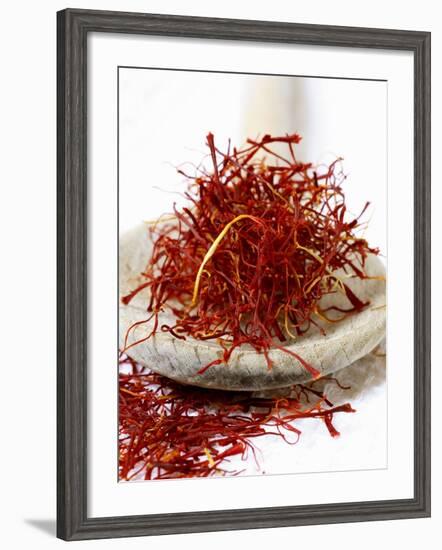 Saffron Threads on a Wooden Spoon-Frank Tschakert-Framed Photographic Print