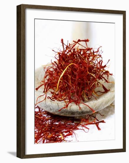 Saffron Threads on a Wooden Spoon-Frank Tschakert-Framed Photographic Print