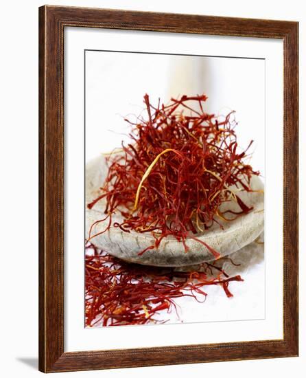 Saffron Threads on a Wooden Spoon-Frank Tschakert-Framed Photographic Print