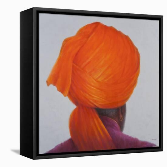 Saffron Turban, 2014-Lincoln Seligman-Framed Premier Image Canvas