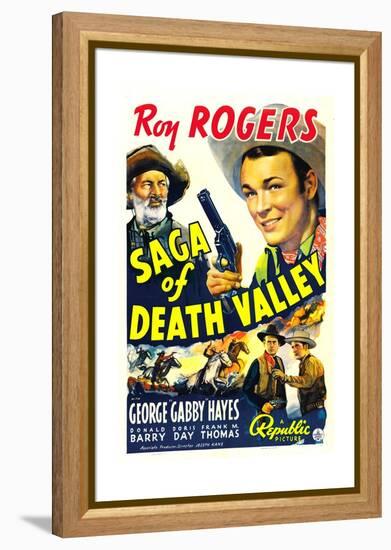 SAGA OF DEATH VALLEY, top from left: George 'Gabby' Hayes, Roy Rogers, 1939.-null-Framed Stretched Canvas