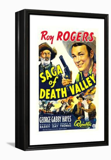 SAGA OF DEATH VALLEY, top from left: George 'Gabby' Hayes, Roy Rogers, 1939.-null-Framed Stretched Canvas