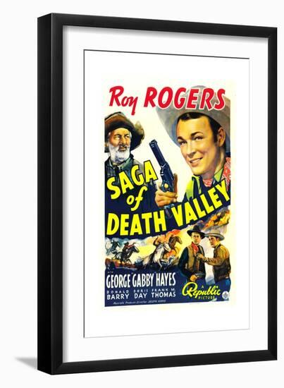 SAGA OF DEATH VALLEY, top from left: George 'Gabby' Hayes, Roy Rogers, 1939.-null-Framed Premium Giclee Print