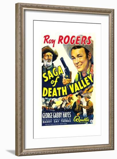 SAGA OF DEATH VALLEY, top from left: George 'Gabby' Hayes, Roy Rogers, 1939.-null-Framed Art Print