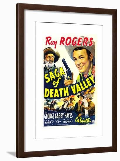 SAGA OF DEATH VALLEY, top from left: George 'Gabby' Hayes, Roy Rogers, 1939.-null-Framed Art Print