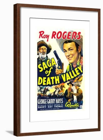 SAGA OF DEATH VALLEY, top from left: George 'Gabby' Hayes, Roy Rogers, 1939.-null-Framed Art Print