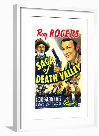 SAGA OF DEATH VALLEY, top from left: George 'Gabby' Hayes, Roy Rogers, 1939.-null-Framed Art Print